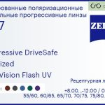 Тонированная поляризационная прогрессивная линза для очков Carl Zeiss Progressive DriveSafe 1.67 Polarized DuraVision Flash UV, Sph 8.00 — -12.00, Cyl 0.00 — 6.00