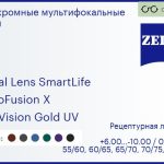 Фотохромная линза для очков с поддержкой аккомодации Carl Zeiss Digital Lens SmartLife 1.6 PhotoFusion X DuraVision Gold UV, рецептурная, Sph 6.00 — -10.00, Cyl 0.00 — 6.00