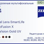 Фотохромная линза для очков с поддержкой аккомодации Carl Zeiss Digital Lens SmartLife 1.74 PhotoFusion X DuraVision Gold UV, рецептурная, Sph 9.00 — -14.00, Cyl 0.00 — 6.00