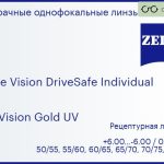 Линза для очков Carl Zeiss Single Vision DriveSafe Individual 1.5 DuraVision Gold UV, рецептурная, Sph 6.00 — -6.00, Cyl 0.00 — 4.00