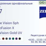 Фотохромная линза для очков Carl Zeiss Single Vision Sph 1.67 PhotoFusion X DuraVision Gold UV, рецептурная, Sph 8.00 — -12.00, Cyl 0.00 — 6.00