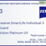 Прогрессивная линза для очков Carl Zeiss Progressive SmartLife Individual 3 1.53 BlueGuard DuraVision Platinum UV, Sph 5.00 — -7.00, Cyl 0.00 — 4.00