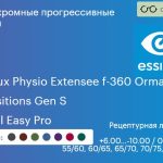 Фотохромная прогрессивная линза для очков Essilor Varilux Physio Extensee f-360 Orma 1.5 Transitions Gen S Crizal Easy Pro, Sph 6.00 — -10.00, Cyl 0.00 — 6.00