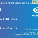 Прогрессивная линза для очков Essilor Varilux X 4D Lineis 1.74 Crizal Sapphire HR, Sph 13.00 — -14.00, Cyl 0.00 — 6.00