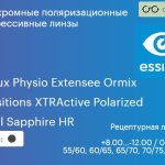 Фотохромная поляризационная прогрессивная линза для очков Essilor Varilux Physio Extensee Ormix 1.6 Transitions XTRActive Polarized Crizal Sapphire HR, Sph 8.00 — -12.00, Cyl 0.00 — 6.00