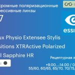 Фотохромная поляризационная прогрессивная линза для очков Essilor Varilux Physio Extensee Stylis 1.67 Transitions XTRActive Polarized Crizal Sapphire HR, Sph 9.00 — -14.00, Cyl 0.00 — 6.00