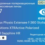 Фотохромная поляризационная прогрессивная линза для очков Essilor Varilux Physio Extensee f-360 Stylis 1.67 Transitions XTRActive Polarized Crizal Sapphire HR, Sph 9.00 — -14.00, Cyl 0.00 — 6.00