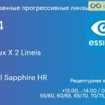 Прогрессивная линза для очков Essilor Varilux X 2 Lineis 1.74 Crizal Sapphire HR, Sph 13.00 — -14.00, Cyl 0.00 — 6.00