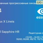Прогрессивная линза для очков Essilor Varilux X Lineis 1.74 Crizal Sapphire HR, Sph 13.00 — -14.00, Cyl 0.00 — 6.00