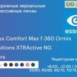 Фотохромная зеркальная прогрессивная линза для очков Essilor Varilux Comfort Max f-360 Ormix 1.6 Transitions XTRActive NG Mirrors, Sph 8.00 — -12.00, Cyl 0.00 — 6.00