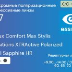 Фотохромная поляризационная прогрессивная линза для очков Essilor Varilux Comfort Max Stylis 1.67 Transitions XTRActive Polarized Crizal Sapphire HR, Sph 9.00 — -14.00, Cyl 0.00 — 6.00