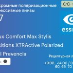 Фотохромная поляризационная прогрессивная линза для очков Essilor Varilux Comfort Max Stylis 1.67 Transitions XTRActive Polarized Crizal Prevencia, Sph 9.00 — -14.00, Cyl 0.00 — 6.00
