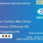 Фотохромная прогрессивная линза для очков Essilor Varilux Comfort Max Ormix 1.6 Transitions XTRActive NG Crizal Sapphire HR, Sph 8.00 — -12.00, Cyl 0.00 — 6.00