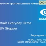 Прогрессивная линза для очков Essilor Essentials Everyday Orma 1.5 Blue UV Stopper Trio, Sph 6.00 — -10.00, Cyl 0.00 — 6.00