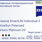 Тонированная поляризационная прогрессивная линза для очков Carl Zeiss Progressive SmartLife Individual 3 1.5 AdaptiveSun Polarized DuraVision Platinum UV, Sph 5.00 — -8.00, Cyl 0.00 — 4.00