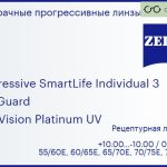 Прогрессивная линза для очков Carl Zeiss Progressive SmartLife Individual 3 1.6 BlueGuard DuraVision Platinum UV, Sph 10.00 — -10.00, Cyl 0.00 — 6.00