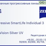 Прогрессивная линза для очков Carl Zeiss Progressive SmartLife Individual 3 1.74 DuraVision Silver UV, Sph 16.00 — -20.00, Cyl 0.00 — 6.00