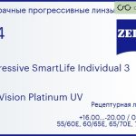 Прогрессивная линза для очков Carl Zeiss Progressive SmartLife Individual 3 1.74 DuraVision Platinum UV, Sph 16.00 — -20.00, Cyl 0.00 — 6.00