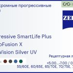 Фотохромная прогрессивная линза для очков Carl Zeiss Progressive SmartLife Plus 1.5 PhotoFusion X DuraVision Silver UV, Sph 5.00 — -7.00, Cyl 0.00 — 4.00