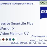 Фотохромная прогрессивная линза для очков Carl Zeiss Progressive SmartLife Plus 1.5 PhotoFusion X DuraVision Platinum UV, Sph 5.00 — -7.00, Cyl 0.00 — 4.00
