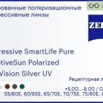 Тонированная поляризационная прогрессивная линза для очков Carl Zeiss Progressive SmartLife Pure 1.5 AdaptiveSun Polarized DuraVision Silver UV, Sph 5.00 — -8.00, Cyl 0.00 — 4.00