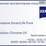 Прогрессивная линза для очков Carl Zeiss Progressive SmartLife Pure 1.6 DuraVision Chrome UV, Sph 10.00 — -10.00, Cyl 0.00 — 6.00
