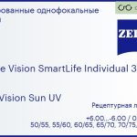 Линза для очков Carl Zeiss Single Vision SmartLife Individual 3 1.5 DuraVision Sun UV, рецептурная, Sph 6.00 — -6.00, Cyl 0.00 — 4.00