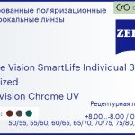Тонированная поляризационная линза для очков Carl Zeiss Single Vision SmartLife Individual 3 1.5 Polarized DuraVision Chrome UV, рецептурная, Sph 8.00 — -8.00, Cyl 0.00 — 4.00