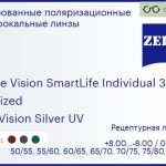 Тонированная поляризационная линза для очков Carl Zeiss Single Vision SmartLife Individual 3 1.5 Polarized DuraVision Silver UV, рецептурная, Sph 8.00 — -8.00, Cyl 0.00 — 4.00