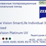 Тонированная поляризационная линза для очков Carl Zeiss Single Vision SmartLife Individual 3 1.5 Polarized DuraVision Platinum UV, рецептурная, Sph 8.00 — -8.00, Cyl 0.00 — 4.00