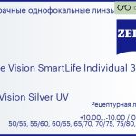 Линза для очков Carl Zeiss Single Vision SmartLife Individual 3 1.6 DuraVision Silver UV, рецептурная, Sph 10.00 — -10.00, Cyl 0.00 — 6.00