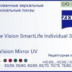 Линза для очков Carl Zeiss Single Vision SmartLife Individual 3 1.6 DuraVision Mirror UV, рецептурная, Sph 10.00 — -10.00, Cyl 0.00 — 6.00
