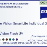 Линза для очков Carl Zeiss Single Vision SmartLife Individual 3 1.6 DuraVision Flash UV, рецептурная, Sph 10.00 — -10.00, Cyl 0.00 — 6.00