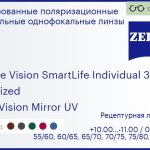 Тонированная поляризационная линза для очков Carl Zeiss Single Vision SmartLife Individual 3 1.6 Polarized DuraVision Mirror UV, рецептурная, Sph 10.00 — -11.00, Cyl 0.00 — 6.00