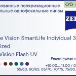 Тонированная поляризационная линза для очков Carl Zeiss Single Vision SmartLife Individual 3 1.6 Polarized DuraVision Flash UV, рецептурная, Sph 10.00 — -11.00, Cyl 0.00 — 6.00