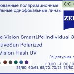 Тонированная поляризационная линза для очков Carl Zeiss Single Vision SmartLife Individual 3 1.6 AdaptiveSun Polarized DuraVision Flash UV, рецептурная, Sph 10.00 — -11.00, Cyl 0.00 — 6.00