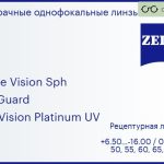 Линза для очков Carl Zeiss Single Vision Sph 1.6 BlueGuard DuraVision Platinum UV, рецептурная, Sph 6.50 — -16.00, Cyl 0.00 — 6.00