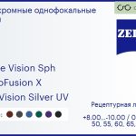 Фотохромная линза для очков Carl Zeiss Single Vision Sph 1.6 PhotoFusion X DuraVision Silver UV, рецептурная, Sph 8.00 — -10.00, Cyl 0.00 — 6.00