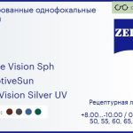Тонированная линза для очков Carl Zeiss Single Vision Sph 1.6 AdaptiveSun DuraVision Silver UV, рецептурная, Sph 8.00 — -10.00, Cyl 0.00 — 6.00