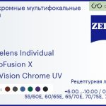 Офисная линза для очков Carl Zeiss Officelens Individual 1.6 PhotoFusion X DuraVision Chrome UV, рецептурная, Sph 6.00 — -10.00, Cyl 0.00 — 6.00