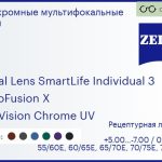 Фотохромная линза для очков с поддержкой аккомодации Carl Zeiss Digital Lens SmartLife Individual 3 1.5 PhotoFusion X DuraVision Chrome UV, рецептурная, Sph 5.00 — -7.00, Cyl 0.00 — 4.00