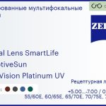 Тонированная линза для очков с поддержкой аккомодации Carl Zeiss Digital Lens SmartLife 1.5 AdaptiveSun DuraVision Platinum UV, рецептурная, Sph 5.00 — -7.00, Cyl 0.00 — 4.00