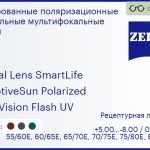 Тонированная поляризационная линза для очков с поддержкой аккомодации Carl Zeiss Digital Lens SmartLife 1.5 AdaptiveSun Polarized DuraVision Flash UV, рецептурная, Sph 5.00 — -8.00, Cyl 0.00 — 4.00