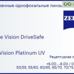 Линза для очков Carl Zeiss Single Vision DriveSafe 1.5 DuraVision Platinum UV, рецептурная, Sph 6.00 — -6.00, Cyl 0.00 — 4.00