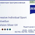 Тонированная прогрессивная линза для очков Carl Zeiss Progressive Individual Sport 1.5 AdaptiveSun DuraVision Silver UV, Sph 5.00 — -5.00, Cyl 0.00 — 4.00