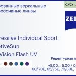 Тонированная прогрессивная линза для очков Carl Zeiss Progressive Individual Sport 1.5 AdaptiveSun DuraVision Flash UV, Sph 5.00 — -5.00, Cyl 0.00 — 4.00