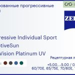 Тонированная прогрессивная линза для очков Carl Zeiss Progressive Individual Sport 1.5 AdaptiveSun DuraVision Platinum UV, Sph 5.00 — -5.00, Cyl 0.00 — 4.00