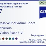 Тонированная прогрессивная линза для очков Carl Zeiss Progressive Individual Sport 1.67 AdaptiveSun DuraVision Flash UV, Sph 6.00 — -6.00, Cyl 0.00 — 6.00