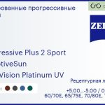 Тонированная прогрессивная линза для очков Carl Zeiss Progressive Plus 2 Sport 1.5 AdaptiveSun DuraVision Platinum UV, Sph 5.00 — -5.00, Cyl 0.00 — 4.00