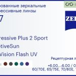Тонированная прогрессивная линза для очков Carl Zeiss Progressive Plus 2 Sport 1.67 AdaptiveSun DuraVision Flash UV, Sph 6.00 — -6.00, Cyl 0.00 — 6.00